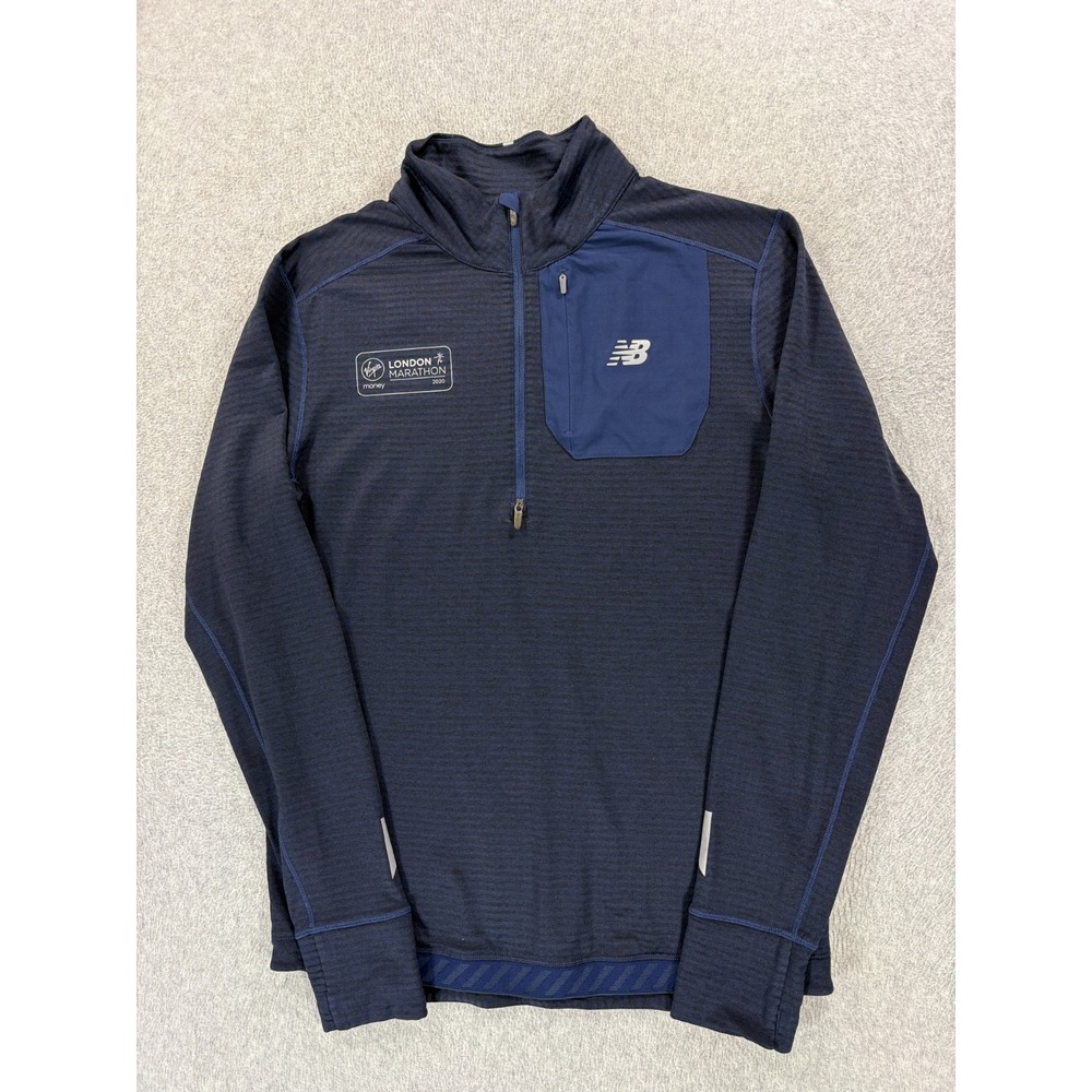 London Marathon New Balance 1/4 Zip Running Pullover (Men's Medium) Blue